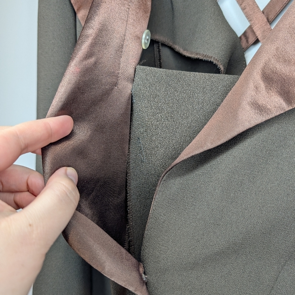 Joseph Ribkoff Y2K Made in Canada Satin Trim Blazer 12 - Picture 7 of 13